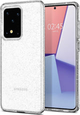 Противоударен Блестящ Калъф за Samsung S20 Ultra, Spigen Liquid Crystal Glitter Quartz Case, Прозрачен