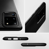 Противоударен Силиконов Калъф за Samsung S20 Ultra, Spigen Liquid Air Case, Черен (6)