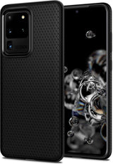 Противоударен Силиконов Калъф за Samsung S20 Ultra, Spigen Liquid Air Case, Черен