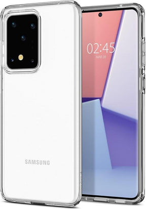Противоударен Силиконов Калъф за Samsung S20 Ultra, Spigen Liquid Crystal Case, Прозрачен