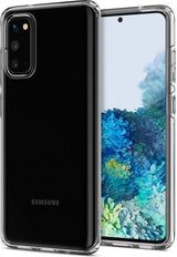 Противоударен Силиконов Калъф за Samsung S20, Spigen Liquid Crystal Case, Прозрачен (2)