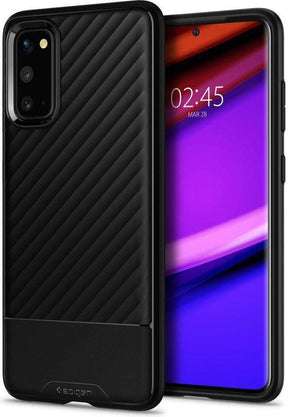 Противоударен Силиконов Калъф за Samsung S20, Spigen Core Armor Case, Черен