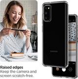 Противоударен Силиконов Калъф за Samsung S20, Spigen Liquid Crystal Case, Прозрачен (8)