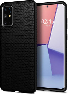 Противоударен Силиконов Калъф за Samsung S20 Plus, Spigen Liquid Air Case, Черен