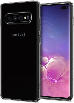 Противоударен Силиконов Калъф за Samsung S10 Plus, Spigen Liquid Crystal Case, Прозрачен