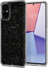Противоударен Блестящ Калъф за Samsung S20 Plus, Spigen Liquid Crystal Glitter Quartz Case, Прозрачен