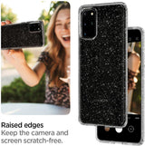 Противоударен Блестящ Калъф за Samsung S20 Plus, Spigen Liquid Crystal Glitter Quartz Case, Прозрачен (6)