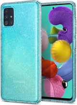 Противоударен Блестящ Калъф за Samsung A51, Spigen Liquid Crystal Glitter Quartz Case, Прозрачен
