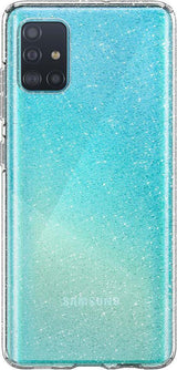 Противоударен Блестящ Калъф за Samsung A51, Spigen Liquid Crystal Glitter Quartz Case, Прозрачен (6)