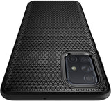 Противоударен Силиконов Калъф за Samsung A51, Spigen Liquid Air Case, Черен (3)