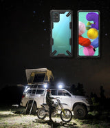 Противоударен Хибриден Калъф за Samsung A51, Ringke Fusion X, Син (7)