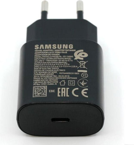 Оригинално Зарядно Samsung 25W 220v Super Fast Charger USB-C EP-TA800EBE, Черен (Bulk)