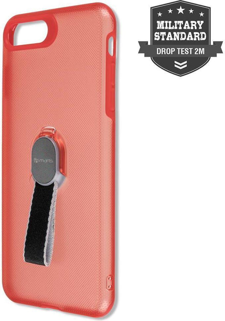 Калъф с Лента за Ръка за iPhone SE 2022/2020 8/7, 4Smarts Loop Guard Case, Червен