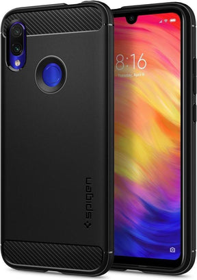 Противоударен Силиконов Калъф за Xiaomi Redmi Note 7, Spigen Rugged Armor Case, Черен
