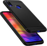 Противоударен Силиконов Калъф за Xiaomi Redmi Note 7, Spigen Rugged Armor Case, Черен (2)