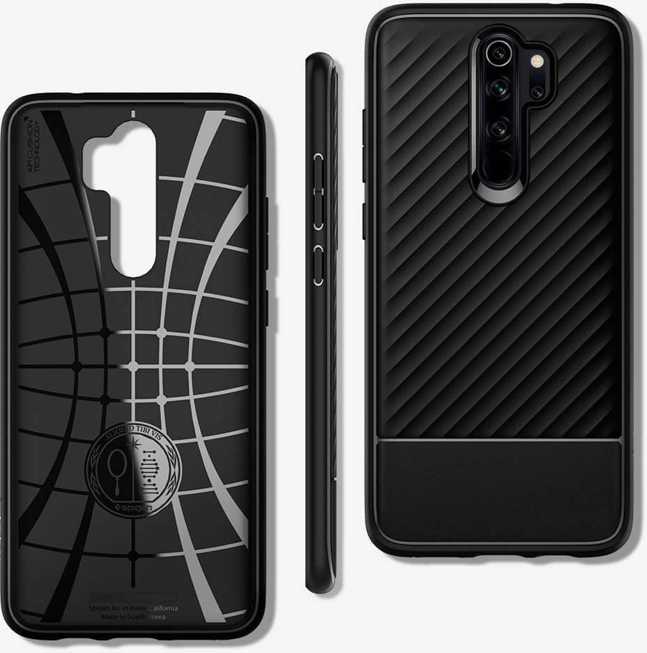 Противоударен Силиконов Калъф за Xiaomi Redmi Note 8 Pro, Spigen Core Armor Case, Черен (4)