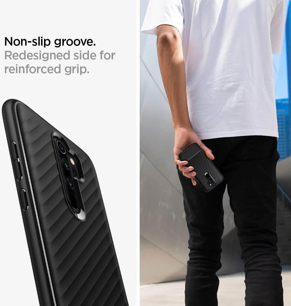 Противоударен Силиконов Калъф за Xiaomi Redmi Note 8 Pro, Spigen Core Armor Case, Черен (2)