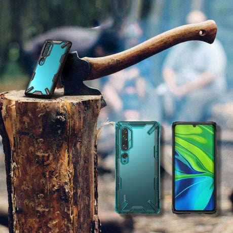 Противоударен Хибриден Калъф за Xiaomi Mi Note 10/Pro, Ringke Fusion X Case, Зелен (2)