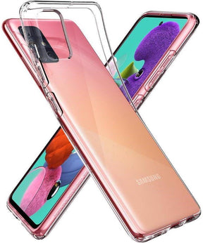 Противоударен Силиконов Калъф за Samsung A51, Spigen Liquid Crystal Case, Прозрачен