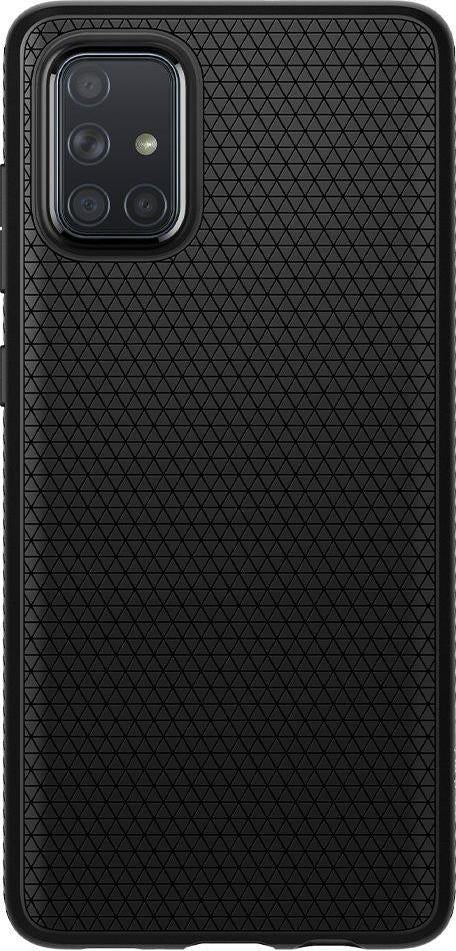 Противоударен Силиконов Калъф за Samsung A71, Spigen Liquid Air Case, Черен (6)