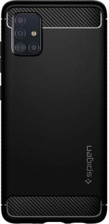 Противоударен Силиконов Калъф за Samsung A71, Spigen Rugged Armor Case, Черен (5)