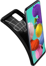 Противоударен Силиконов Калъф за Samsung A71, Spigen Rugged Armor Case, Черен (4)