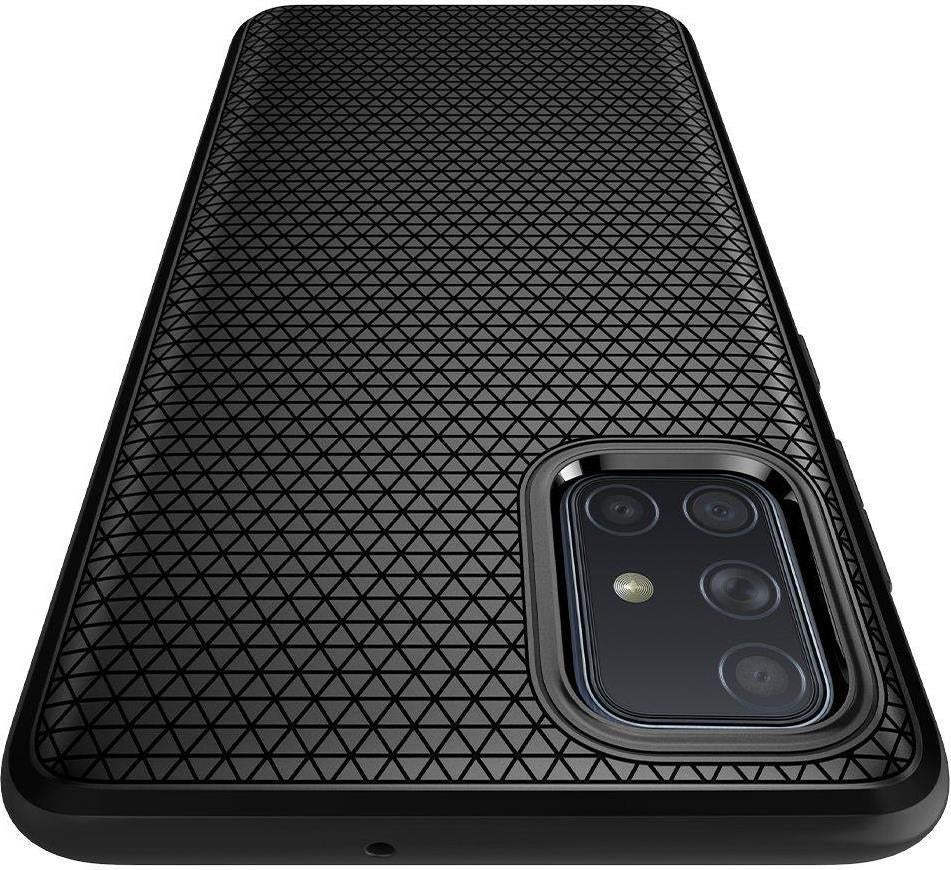 Противоударен Силиконов Калъф за Samsung A71, Spigen Liquid Air Case, Черен (3)