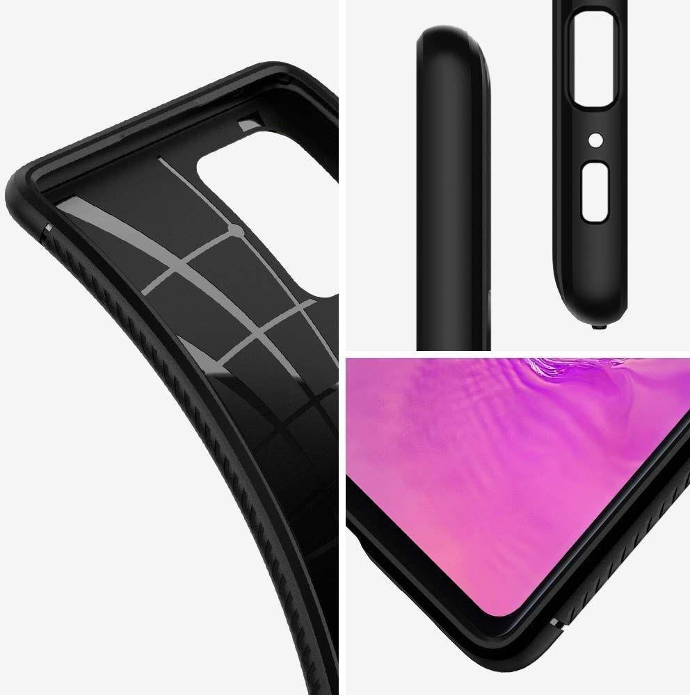 Противоударен Силиконов Калъф за Samsung S10 Lite, Spigen Rugged Armor Case, Черен (5)