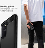 Противоударен Силиконов Калъф за Samsung S10 Lite, Spigen Rugged Armor Case, Черен (3)