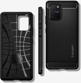 Противоударен Силиконов Калъф за Samsung S10 Lite, Spigen Rugged Armor Case, Черен (2)