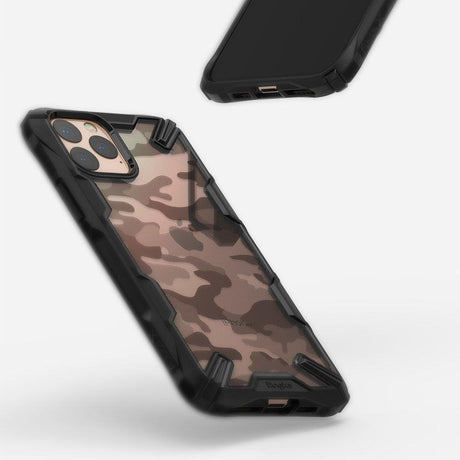 Противоударен Хибриден Калъф за iPhone 11 Pro Max, Ringke Fusion X Camouflage Case, Черен (3)