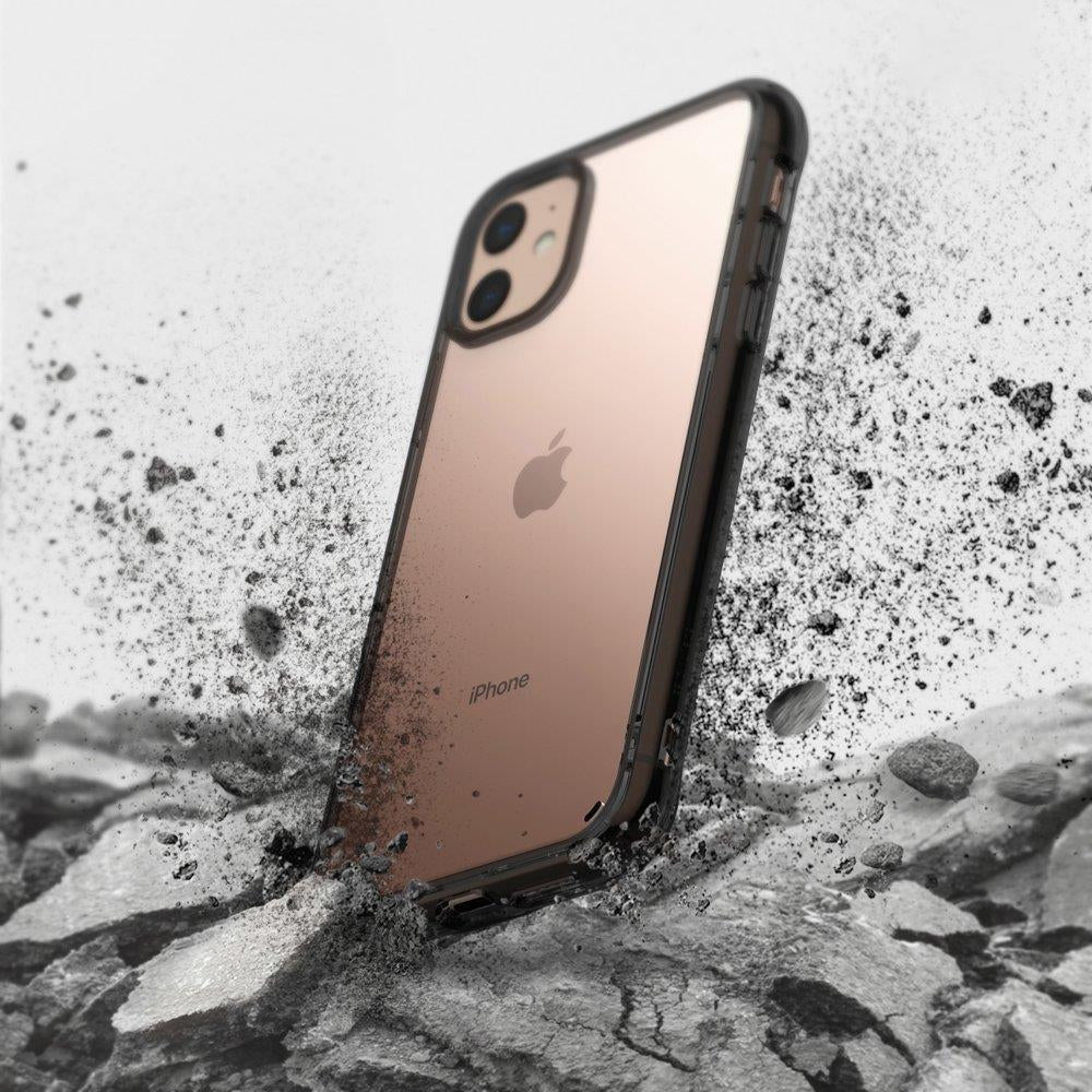 Противоударен Хибриден Калъф за iPhone 11, Ringke Fusion Case, Сив (3)