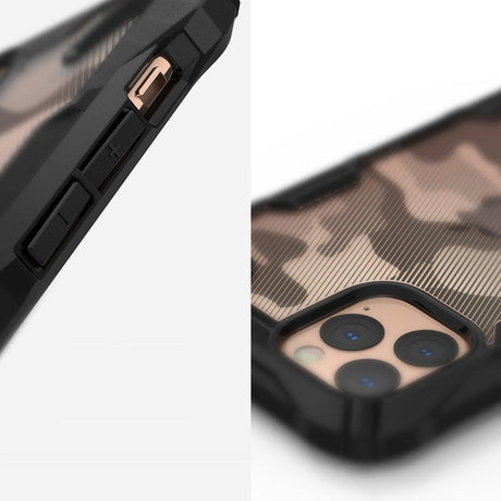 Противоударен Хибриден Калъф за iPhone 11 Pro, Ringke Fusion X Camouflage Case, Черен (5)