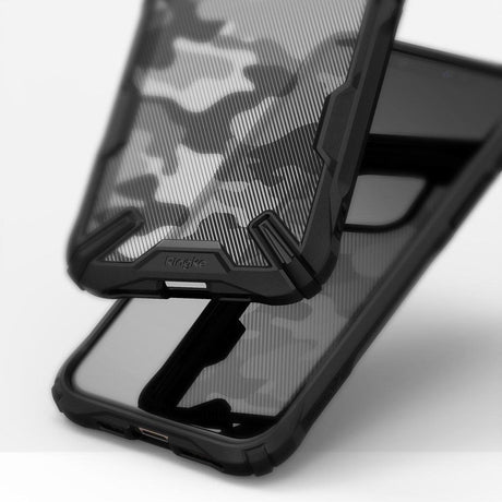 Противоударен Хибриден Калъф за iPhone 11 Pro, Ringke Fusion X Camouflage Case, Черен (2)