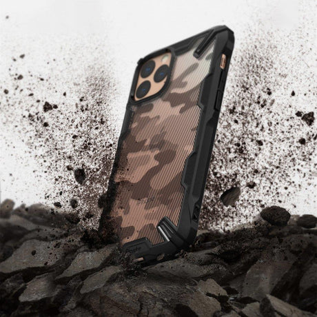 Противоударен Хибриден Калъф за iPhone 11 Pro, Ringke Fusion X Camouflage Case, Черен (4)