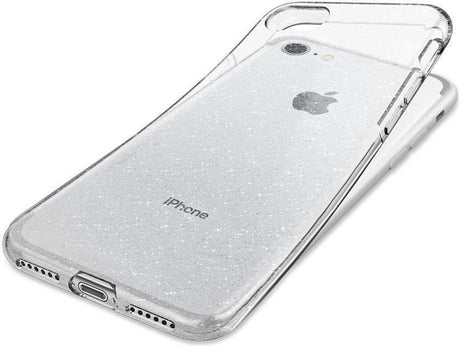 Противоударен Блестящ Калъф за iPhone SE 2022/2020 8/7, Spigen Liquid Crystal Glitter Quartz Case, Прозрачен (5)
