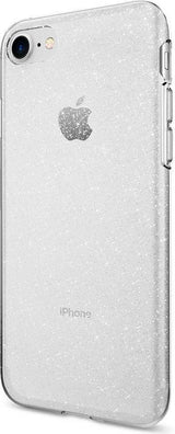 Противоударен Блестящ Калъф за iPhone SE 2022/2020 8/7, Spigen Liquid Crystal Glitter Quartz Case, Прозрачен (6)