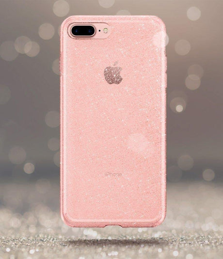 Противоударен Блестящ Калъф за iPhone 8/7 Plus, Spigen Liquid Crystal Glitter Quartz Case, Розов (3)