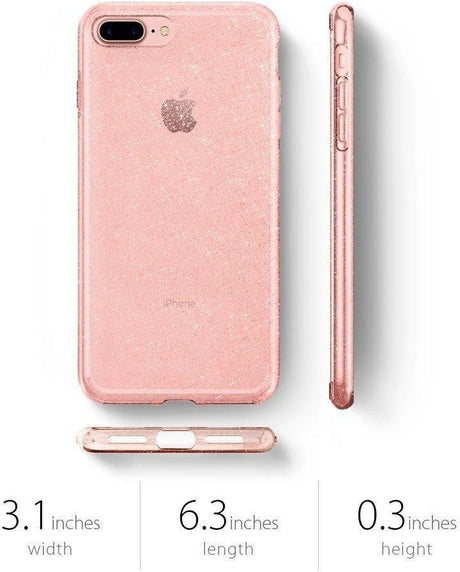 Противоударен Блестящ Калъф за iPhone 8/7 Plus, Spigen Liquid Crystal Glitter Quartz Case, Розов (5)