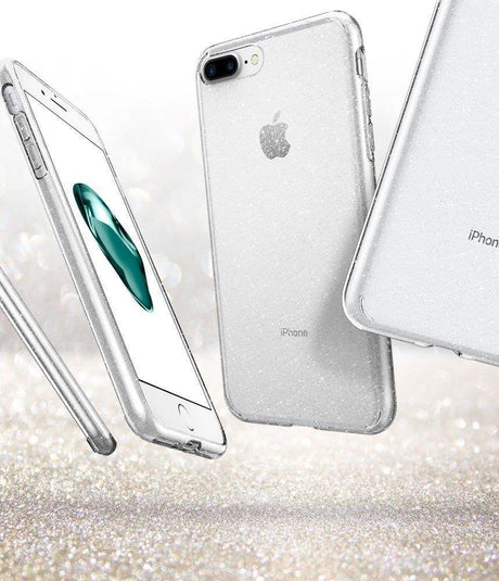 Противоударен Блестящ Калъф за iPhone 8/7 Plus, Spigen Liquid Crystal Glitter Quartz Case, Прозрачен (2)
