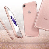 Противоударен Блестящ Калъф за iPhone SE 2022/2020 8/7, Spigen Liquid Crystal Glitter Quartz/Case, Розов (3)