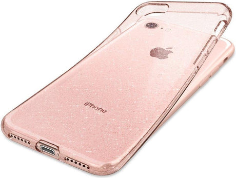 Противоударен Блестящ Калъф за iPhone SE 2022/2020 8/7, Spigen Liquid Crystal Glitter Quartz/Case, Розов (6)