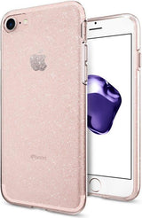 Противоударен Блестящ Калъф за iPhone SE 2022/2020 8/7, Spigen Liquid Crystal Glitter Quartz/Case, Розов