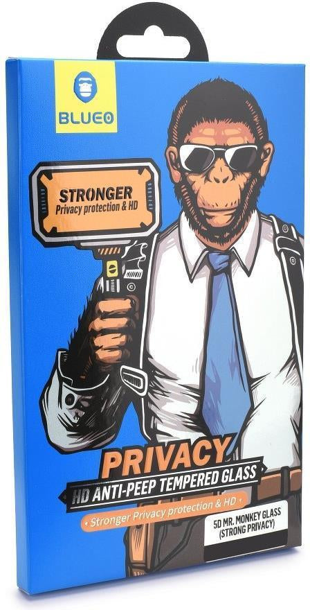Anti-Spy Стъклен Протектор за iPhone 11/XR, Blueo Privacy 3D Glass, Черен (4)