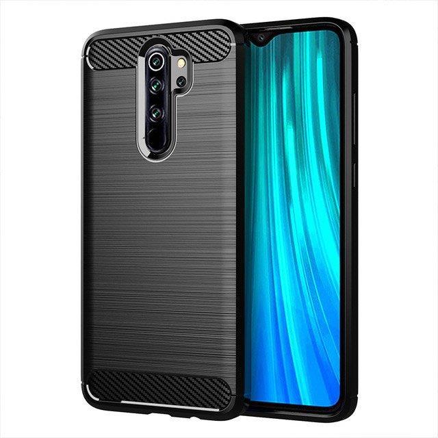 Противоударен Силиконов Калъф за Xiaomi Redmi Note 8 Pro, Forcell Carbon Case, Черен