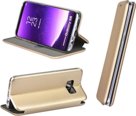Кожен Калъф за iPhone 11, Forcell Elegance Book Case, Златист (2)