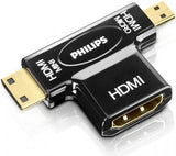 Универсален HDMI Адаптер, Philips Mini & Micro HDMI 4K, Черен