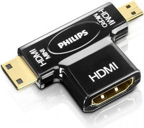 Универсален HDMI Адаптер, Philips Mini & Micro HDMI 4K, Черен