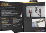 Mini-USB Кабел, Monster Combo Mini USB & micro-USB 1m, Черен (3)