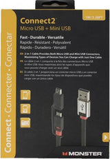 Mini-USB Кабел, Monster Combo Mini USB & micro-USB 1m, Черен (2)
